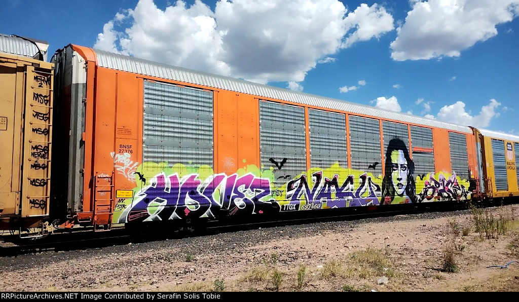 BNSF 27376 TTGX 693660 Con Grafiti 